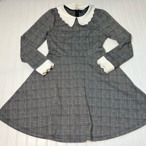ModCloth Doll Or Nothing Fit Flare Dress Medium Black White